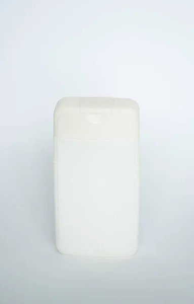 Weiße Quadratische Flasche Für Flüssigseife Shampoo Gel — Stockfoto