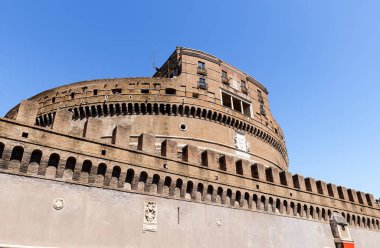 Roma, Lazio Eyaleti, İtalya 'daki The Castel Sant Angelo' nun mimari manzaraları.