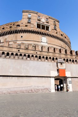 Roma, Lazio Eyaleti, İtalya 'daki The Castel Sant Angelo' nun mimari manzaraları.