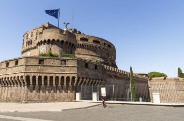 Roma, Lazio Eyaleti, İtalya 'daki The Castel Sant Angelo' nun mimari manzaraları.