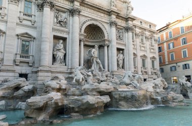 Roma, Lazio ilindeki Trevi Çeşmesinin (Fontana di Trevi) Güzel Görüş Noktaları, İtalya.