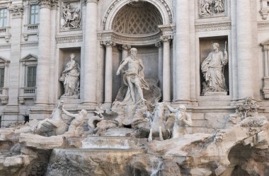 Roma, Lazio ilindeki Trevi Çeşmesinin (Fontana di Trevi) Güzel Görüş Noktaları, İtalya.