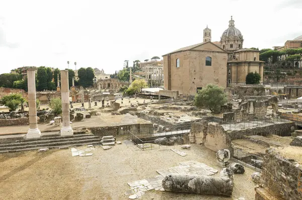 Roma, Lazio Eyaleti, İtalya 'daki Barış Tapınağı Panoramik Sahneleri (Foro della Pace).