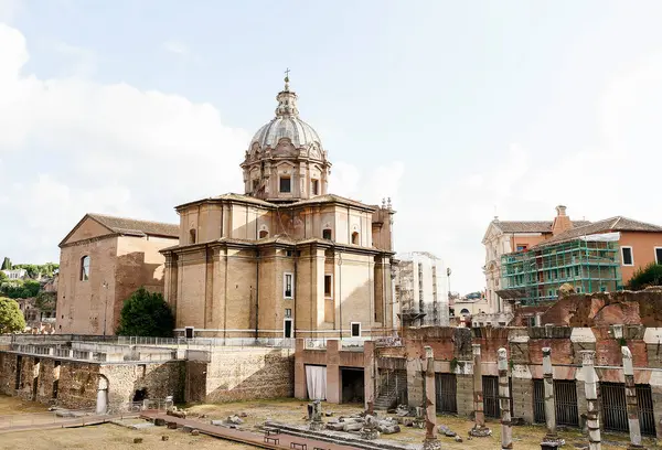 Αρχιτεκτονικοί Χώροι Του Ρωμαϊκού Φόρουμ Foro Romano Στη Ρώμη Επαρχία Royalty Free Εικόνες Αρχείου