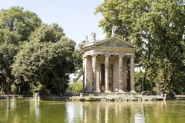 Stock image Panoramic Sights of Temple of Aesculapius in Villa Borghese Gardens in Rome, Lazio Province, Italy.