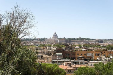 İtalya 'nın Lazio ilindeki Roma' daki Villa Borghese Gardens Doğal Sahneleri.