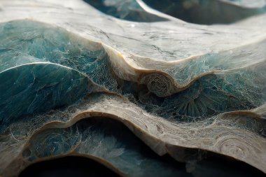 Eşsiz Aquamarine ve Beyaz Gemstone Yapısı 3 boyutlu Soyut Arkaplan. Pahalı Mermer Taş Taş Güzel Doku Muhteşem Duvar Kağıdı. Tuhaf Dalgalı Yapı Soyutlama Sanat İllüstrasyonu