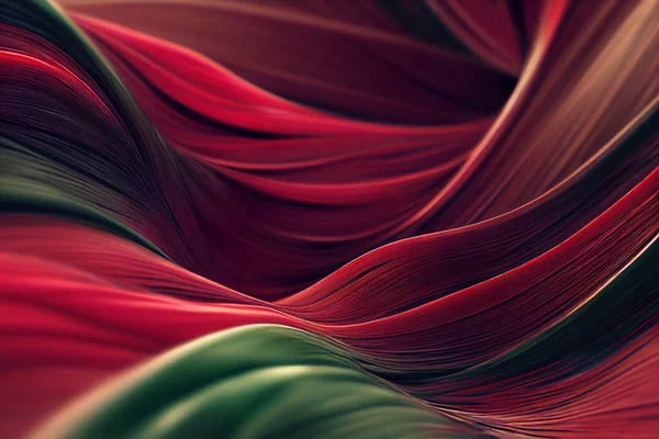 Elegant Red Green Thin Fibers Conceptual Artwork Abstract Background Close — Stock Photo, Image