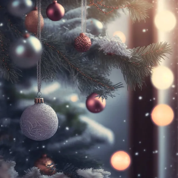 Κομψό Διακοσμημένο Κομψό Chic Χριστουγεννιάτικο Δέντρο Art Work Abstract Background — Φωτογραφία Αρχείου