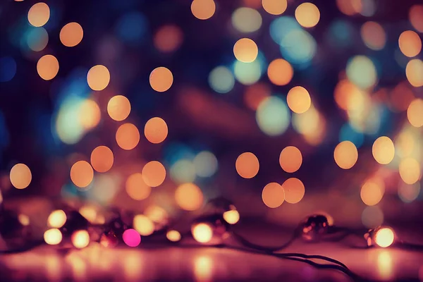 Beautiful Bokeh Garland Lights Χριστουγεννιάτικη Διακόσμηση Artwork Abstract Background Πολύ — Φωτογραφία Αρχείου
