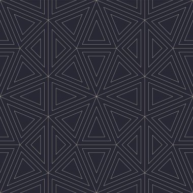 Triangles Geometric Complexity Outline Seamless Pattern Vector Trendy Abstract Background. Decorative Intricate Modern Ornament Repetitive Wallpaper. Intricacy Line Art Continuous Graphic Illustration