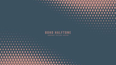 Boho Style Modern Halftone Vector Twisted Border Aesthetic Abstract Background. Fancy Half Tone Gypsy Scale Pattern Trendy Fashionable Texture. Stylish Minimalist Wide Wallpaper. Ease Abstraction