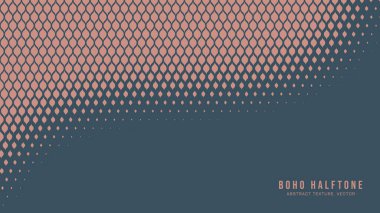 Boho Style Modern Halftone Vector Curved Dynamic Smooth Border Aesthetic Abstract Background. Contemporary Half Tone Gypsy Scale Pattern Trendy Texture. Chic Minimalist Wallpaper. Dynamic Abstraction