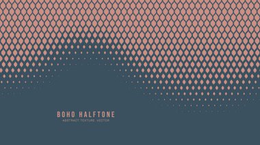 Boho Style Modern Halftone Vector Twisted Dynamic Smooth Border Aesthetic Abstract Background. Contemporary Half Tone Gypsy Scale Pattern Trendy Texture. Cool Minimalist Wallpaper. Dynamic Abstraction