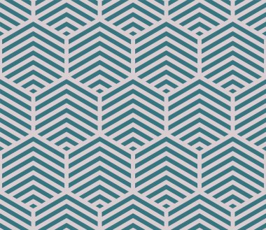 Deneysel Renk Paleti ile Geometrik Kalın Çizgiler Graphic Altıgenler Kusursuz Desen Retro Style Tasarımı 60 'lı yılların Tekrarlayan Soyut Vektör Arkaplanı. Eski moda Vintage Tekstil Süslemesi