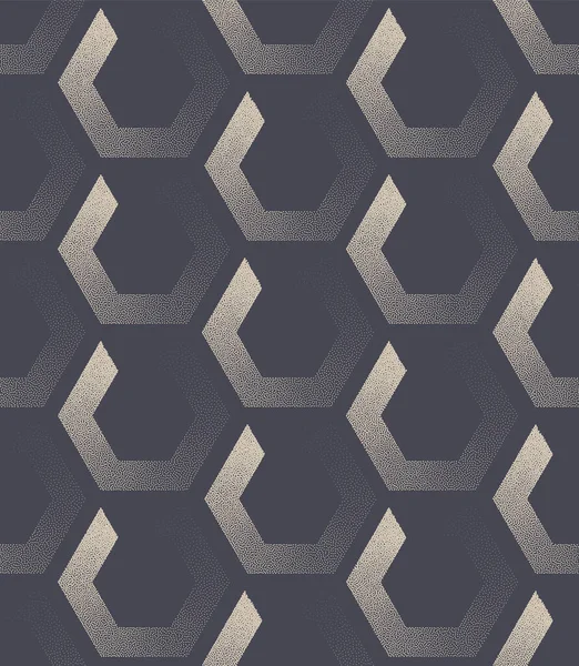 Honeycomb Structure Fashion Seamless Pattern Vector Dot Work Abstrakt Bakgrund — Stock vektor