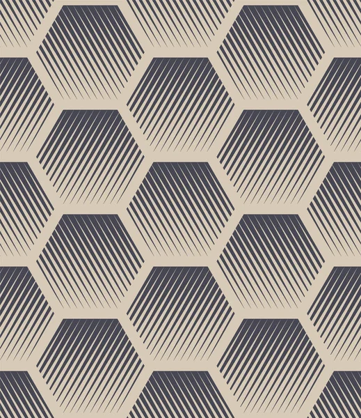 Olika Hexagons Med Kläckande Sömlösa Mönster Retro Abstrakt Bakgrund Talet — Stock vektor