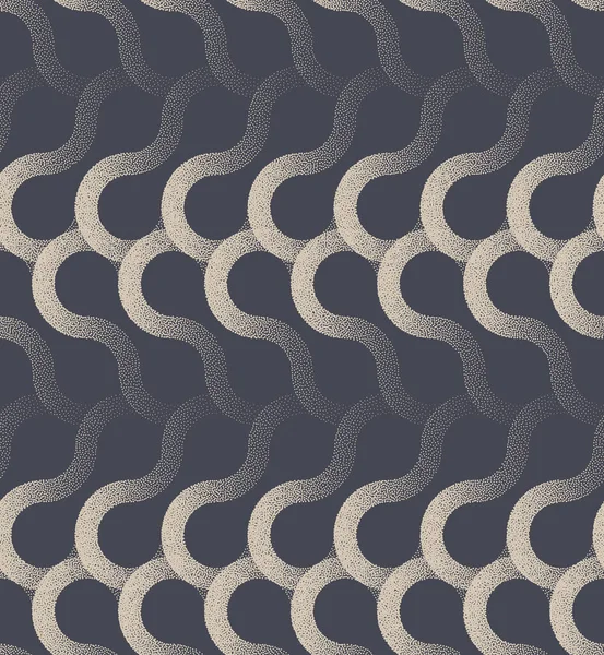 Knotted Structure動的シームレスパターンベクトル奇妙な概要背景 絡み合ったライン繰り返し洗練された装飾繊維デザイン複雑な微妙なテクスチャ Halftoneエンドレスの概要 — ストックベクタ