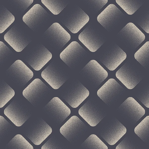 Zaoblený Rhombus Cool Bezešvé Vzor Vektor Dotwork Textura Abstraktní Pozadí — Stockový vektor