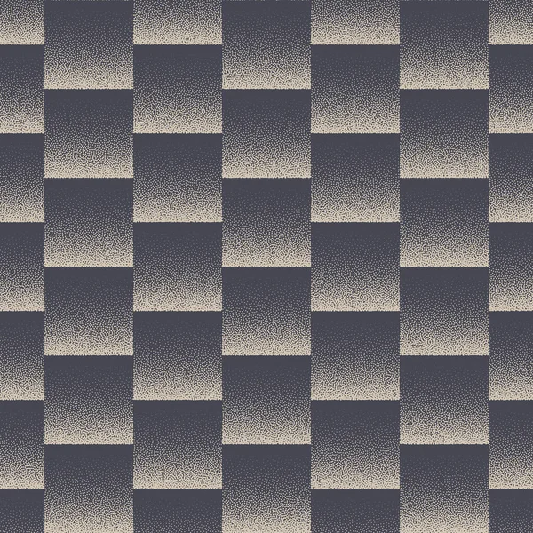 Checkered Bunt Nahtlose Muster Vector Stippled Graphic Abstract Hintergrund Quadrate — Stockvektor