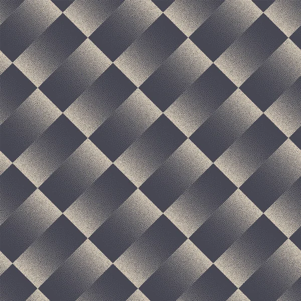 Checkered Geometric Tile Structure Seamless Pattern Vector Stippled Wallpaper Gekippte — Stockvektor