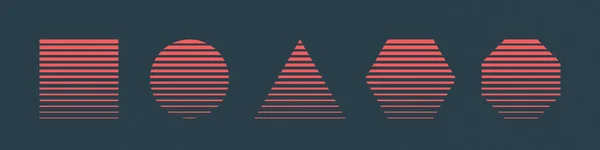 Ретро Хвильовий Синхронний Парахвильовий Стиль Прості Мінімальні Геометричні Різні Форми — стоковий вектор