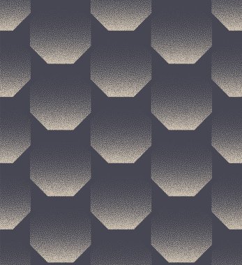 Gaddarlık Tarzı Geometrik Kusursuz Şekilsiz Vektör Nokta Çalışması Soyut Arkaplan. Octagons Yapısı Eski Moda Tekstil Baskısı Tekrarlayan Stil Soyutlaması. Yarım Tonluk Gradyan Kum Tanecikli Doku