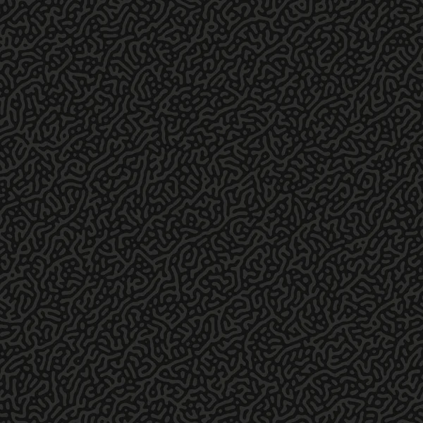 チューリング拡散ダークグレーシームレスパターンベクトル現代の抽象的な背景 洗練されたタングル構造反復クレイジーグラフィックブラック壁紙 テキスタイルデザイン エンドレス奇妙な抽象 — ストックベクタ