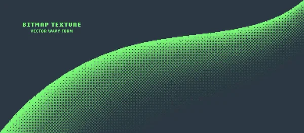 Pixel Art Style Bitmap Textura Forma Ondulada Vector Ruido Dither — Vector de stock
