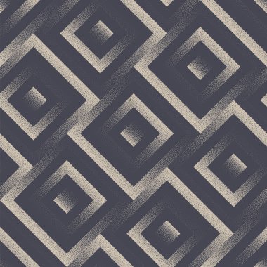 Eğik Kareler 3 boyutlu Geometrik Kusursuz Desensiz Desen Vektör Dinamik Soyut Arkaplan. Lüks Tekstil Tasarımı Tekrarlayan Grafik Soyutlaması. Yarım Ton Rhombus Şebekesi Sonsuz Sanat İllüstrasyonu