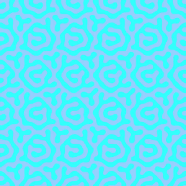 Crazy Psychedelic Art Seamless Pattern Vector Vibrant Cyan Abstract Background — 스톡 벡터