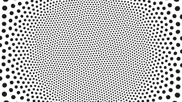 Punktarbeit Muster Radiale Struktur Vektor Schwarz Weiß Gefleckter Abstrakter Hintergrund — Stockvektor
