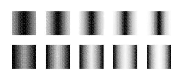 ビットマップパターンディザリンググラデーションベクトルセットのその他の密度を持つ2乗は 白で絶縁します 異なるレトロと長方形8ビットグラフィックアートスタイルテクスチャデザイン要素コレクション — ストックベクタ