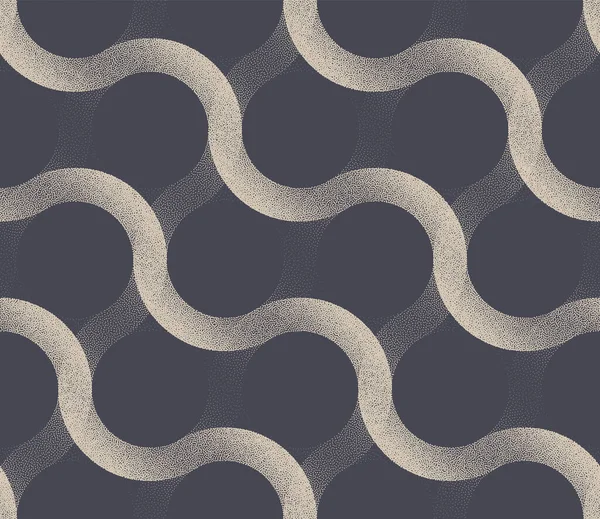 Superposición Onduladas Líneas Curvas Interminables Patrón Vector Stipple Fondo Abstracto — Archivo Imágenes Vectoriales
