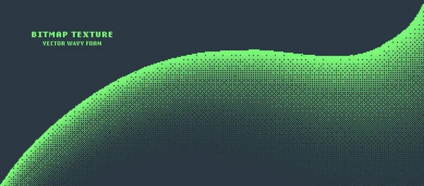 Pixel Art Style Bitmap Textura Forma Ondulada Vector Ruido Dither — Vector de stock