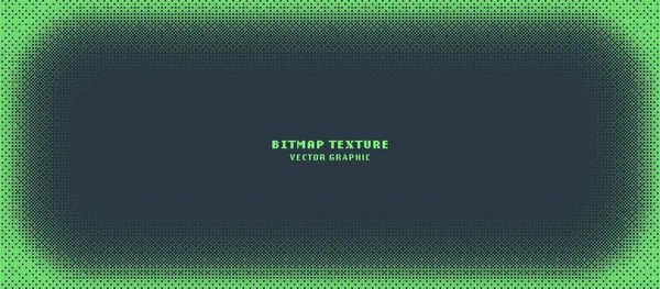 Dither模式位图纹理向量Rounded Frame Halftone梯度抽取 8位Pixel Art Retro Video Arcade Game Green — 图库矢量图片