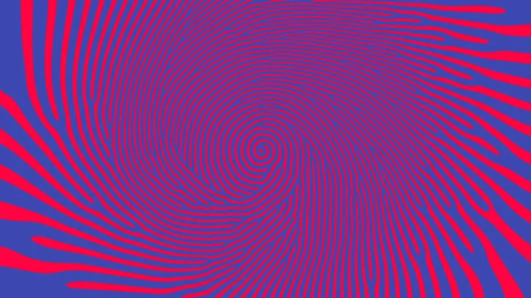 スパイラル サイケデリック アート ベクトル催眠パターンのメッセンジャーブライト レッド ブルー アイキャッチアブストラクト背景 渦放射状構造酸トリップ幻覚効果クレイジー色イラスト — ストックベクタ