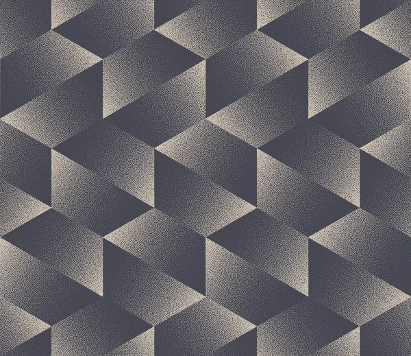 Split Hexagons Old Fashioned Seamless Pattern Διάνυσμα Dot Εργασία Αφηρημένο — Διανυσματικό Αρχείο