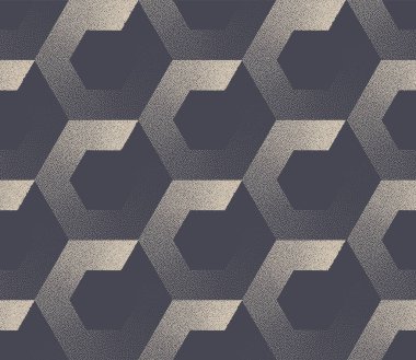 Acımasızlık Tarzı Altıgen Blok Yapısı Kusursuz Dok Çalışma Teknolojisi Soyut Arkaplan. Bal peteği Şebeke Tekrarlayan Modern Duvar Kağıdı. Kalın Altıgenler Yarıtonlama Grafiksel Sonsuz Sanat Çizimi