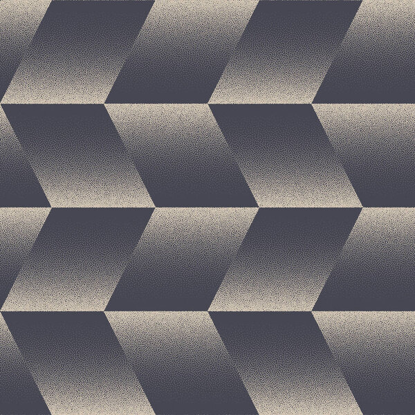 Checkered Parallelogram Seamless Pattern Vector Dot Work Abstract Background. Chequered Chevron Endless Dynamic Abstraction Textile Design Fabric Print Repetitive Wallpaper. Half Tone Art Illustration