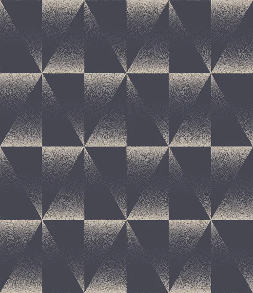 Triângulos Checkered Motley Padrão Sem Costura Vector Dotwork Cool Abstract — Vetor de Stock
