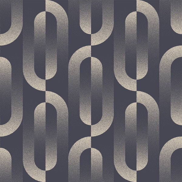 Old Fashioned Fancy Seamless Pattern Trend Vector Dotwork Abstract Background. 1950s 1960s 1970s Funky Retro Fashion Design Textile Print Repetitive Wallpaper. Half Tone Art Loopable Illustration