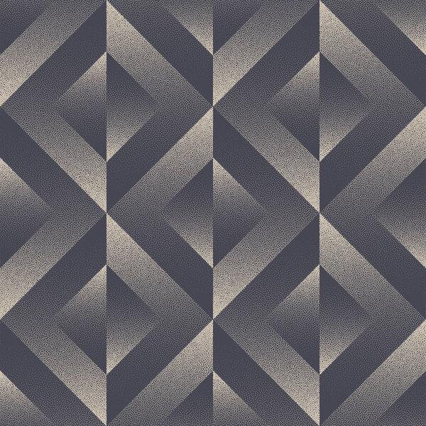 Split Angled Squares Grid Vintage Seamless Pattern Vector Dotwork Abstraction. Retro Styled Graphic Design Geometric Luxury Abstract Background. Repetitive Classy Wallpaper. Half Tone Art Illustration