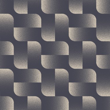 Retro Biçimli Konforlu Kusursuz Şekilsiz Şekil Vektör Doku Çalışma Moda Soyut Arkaplanı. 50 'lerin modası, 70' lerin funky Design Tekstil Baskı Tekrarlayan Duvar Kağıdı. Yarım Tonlu Devamlı Sanat İllüstrasyonu