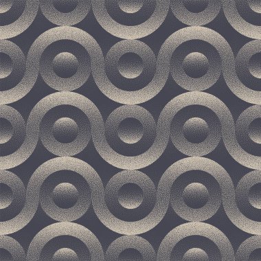İskandinav Viking Geleneksel Kusursuz Şekil Vektör Noktalama Soyutlaması. Daireler ve Dalgalı Çizgiler Klasik Ortaçağ Süsleme Tasarımı Soyut Arkaplan. Yarım Tonlu Sanat Tekrarı Soluk Gri Duvar Kağıdı