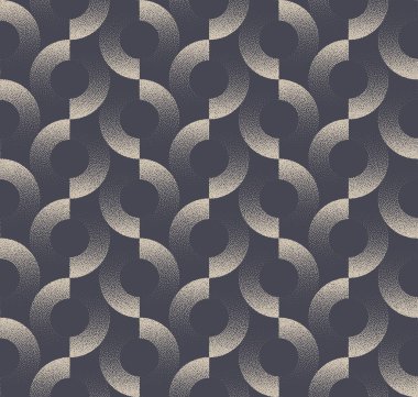 Estetik Çemberleri Estetik Şekilsiz Model Vektör Dot Çalışma Özgeçmişi. 50 'lerin Retro Stili Sonsuz Soyutlama Süslü Şık Tekstil Tasarımı. Tekrarlayan Duvar Kağıdı. Yarım Tonlu Sanat Çizimi