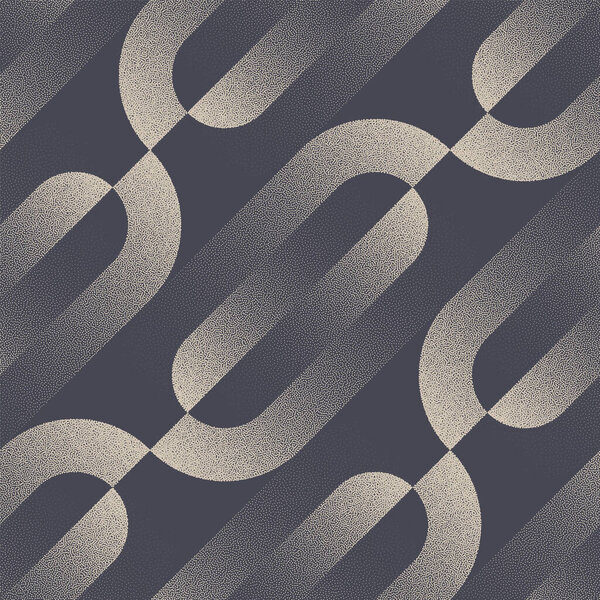 Fancy Luxury Seamless Pattern Trend Vector Dot Work Classy Abstract Background. Old Fashioned 50s 60s 70s Retro Style Textile Design Trendy Repetitive Wallpaper. Half Tone Continuous Art Illustration