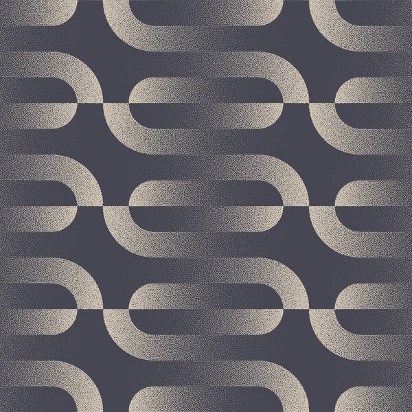 Retro Style Luxurious Trendy Seamless Pattern Vector Dot Work Abstract Background. 1950s 1960s 1970s Old Fashioned Repetitive Wallpaper Textile Design For Cloth. Halftone Endless Art Illustration