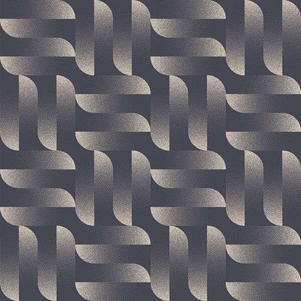 Ultra Modern Seamless Pattern Trend Vector Dot Work Graphic Abstract Background. Continuous Stylish Fancy Abstraction Textile Design For Clothes Repetitive Wallpaper. Halftone Bauhaus Art Illustration