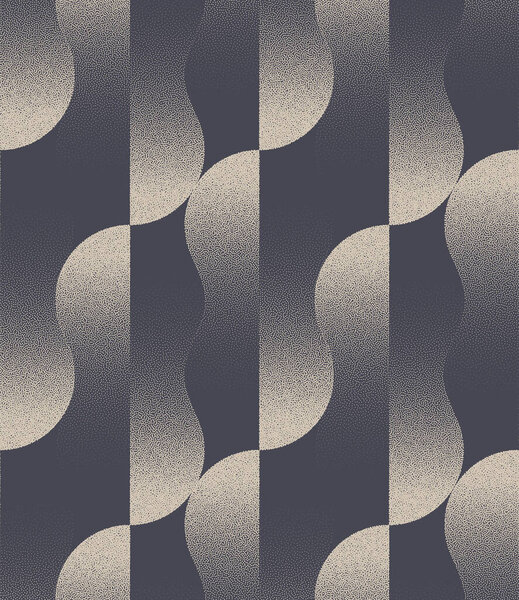 Elegant Fancy Retro Styled Seamless Pattern Trend Vector Dot Work Abstract Background. 1950s 1960s Old Fashioned Endless Abstraction Textile Design Repetitive Wallpaper. Half Tone Art Illustration